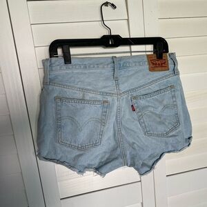 Light washed Levi’s blue Jean shorts